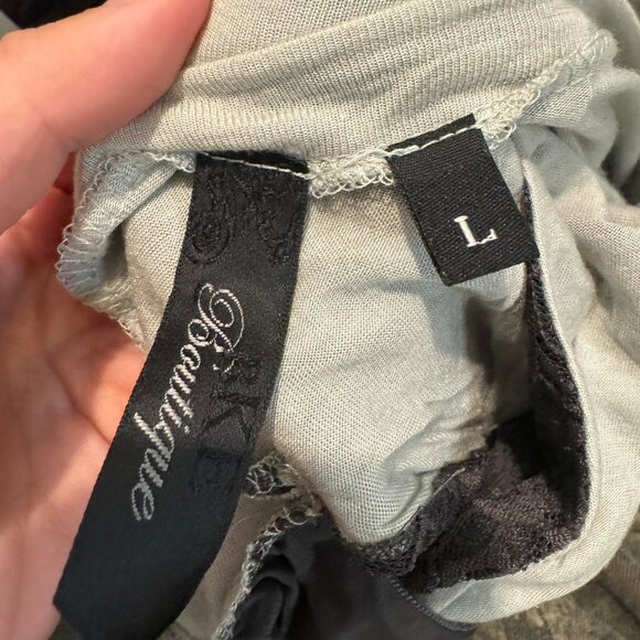 🖤 BKE Boutique Grey Lace Overlay Long Sleeve Top – Large - Picture 3 of 3